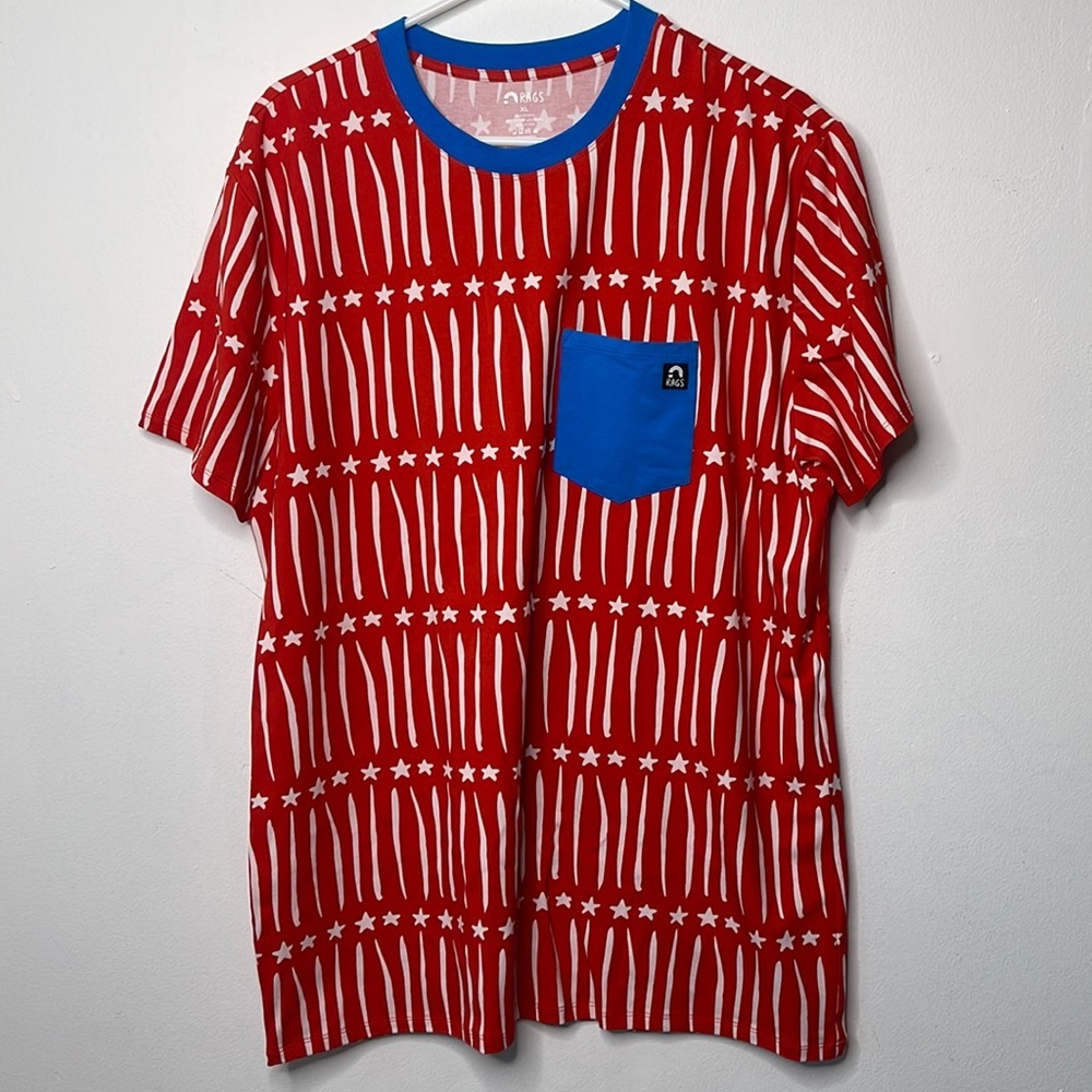 Rags to Raches Patriotic Stars and Stripes Short Sleeve​